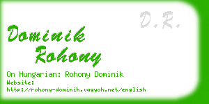 dominik rohony business card